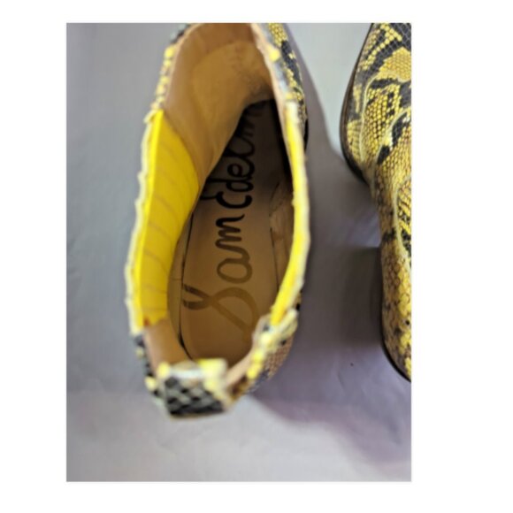 Sam Edelman Women Winona Yellow Snake Print Leather Western Bootie Size 6M - Picture 6 of 6